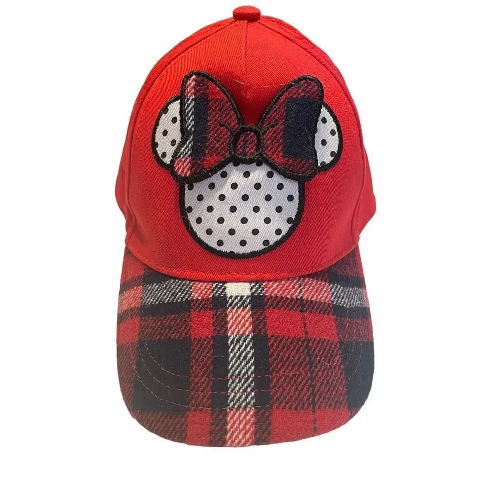 Disney Minnie Mouse Plaid Hat with Minnie and Bow Junior